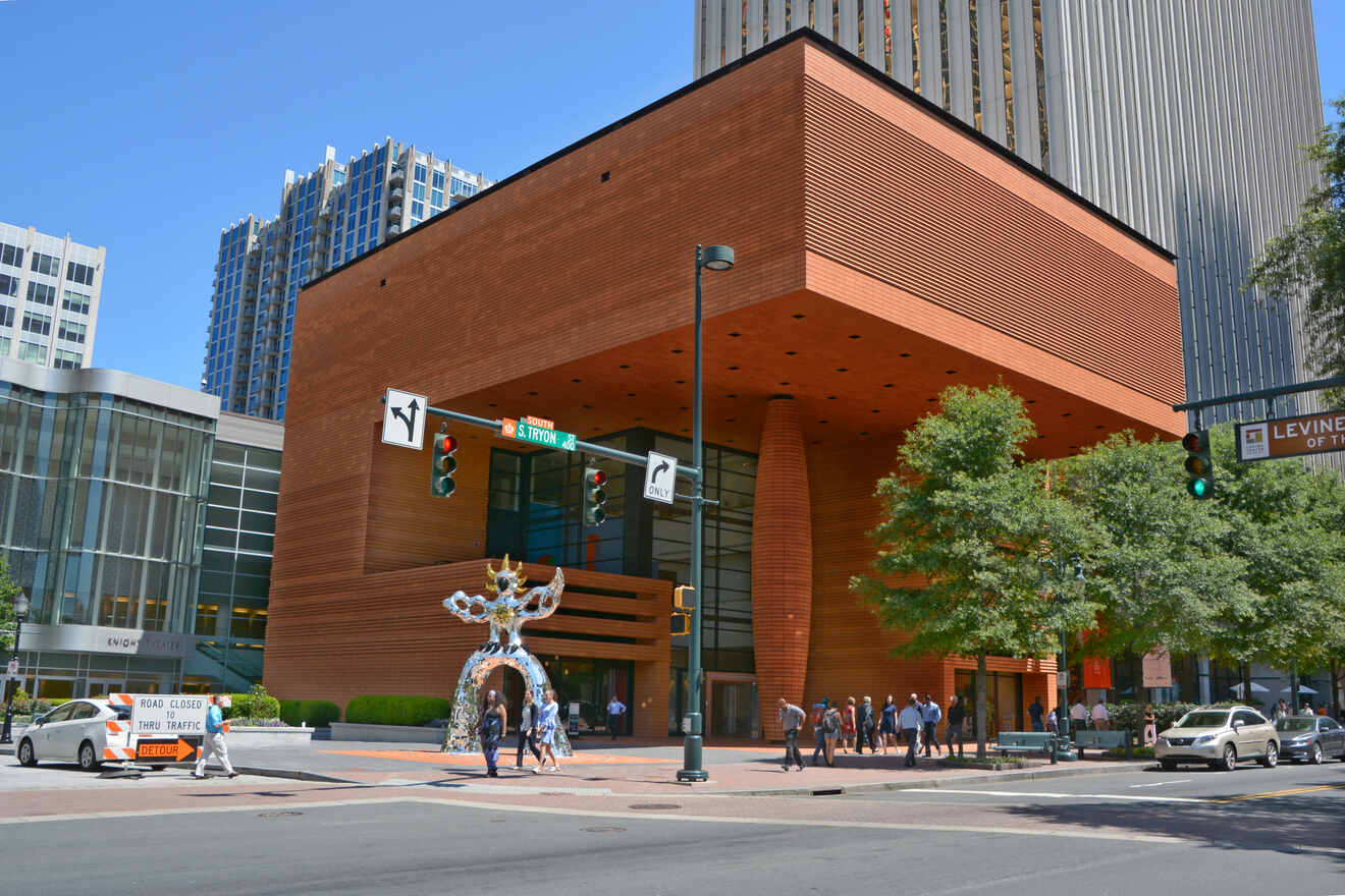 The Harvey B. Gantt Center for African-American Arts + Culture in Charlotte, featuring its distinctive terracotta exterior